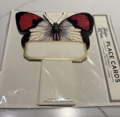 Новый Hester & Cook 12 имя место карты еда этикетка штампованная бабочка HC062 - Изображение 1 из 2