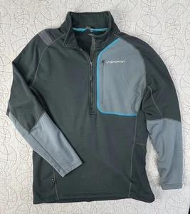 Pullover La Sportiva Millennium para hombre XXL gris azul media cremallera polar senderismo - Imagen 1 de 10