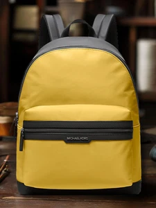 Michael Kors Lautner Herren Nylon Dome Rucksack Reise Schule Laptop Tasche Honig - Bild 1 von 14