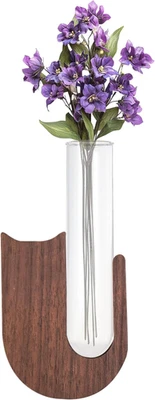 Mini Vase Magnet mit Reagenzglas Kühlschrank Braun Magnetvasen - Bild 1 von 4