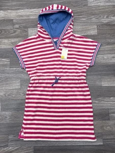 Boden Girls Striped Hooded Terry Swim Cover Up Sz 7-8 Pullover Towelling NWT - Picture 1 of 4