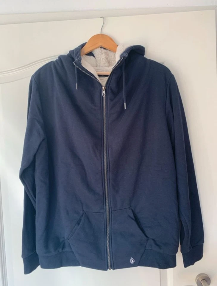 Volcom Sweatjacke Hoodie Teddy Futter gefüttert Größe L - Bild 1 von 4