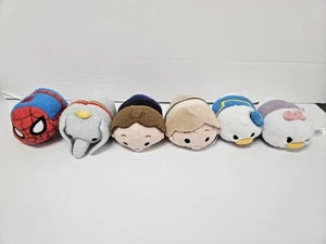 Lote -6 Peluche Disney Mini Tsum Tsum Genuino Spiderman Dumbo Star Wars Pato Donald - Imagen 1 de 5