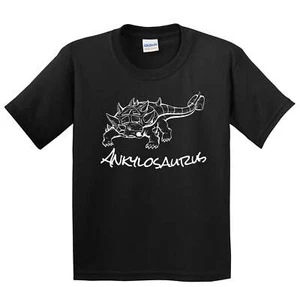 Kids Dinosaur Shirt - Ankylosaurus Sketch Prehistoric Animal Dinosaur T-Shirt - Picture 1 of 4