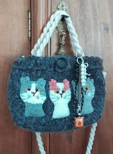 Bolso mujer, lana, tejido hecho a mano. - Imagen 1 de 5