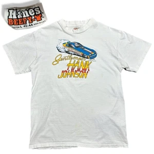 Camiseta de colección caballero Hank Johnson coche de carreras de arrastre grande puntada única años 80 - Imagen 1 de 12