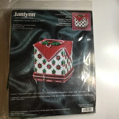 Janlynn Christmas Tissue Box 2000 Vintage New Sealed Free Shipping  - Image 1 of 4