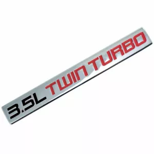 BLACK/RED METAL 3.5L TWIN TURBO ENGINE MOTOR BADGE EMBLEM FOR TRUNK HOOD DOOR - Picture 1 of 1