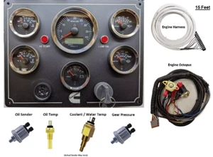 CUMMINS Six Gauge Cockpit - Complete Panel Kit (50 Feet Wiring Harness) - Picture 1 of 3