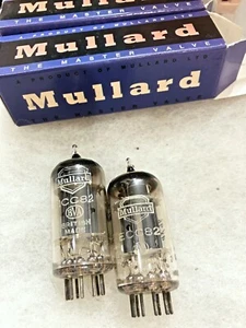 Mullard 12AU7 ECC82 Piatta Lunga O getter Nuova con scatola Coppia Abbinata Testata - Foto 1 di 7