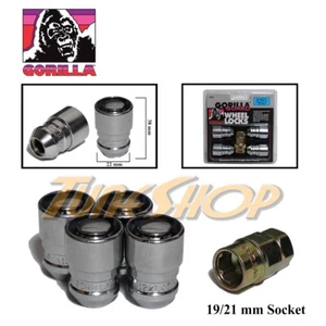 4 GORILLA GUARD LOCK BULGE ACORN SEAT STOCK WHEEL RIM LUG NUT 12X1.25 CHROME S - Picture 1 of 2