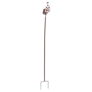 Metal Bird House With Poles Outdoor Metal Bird House Stake Birdhouses Garden - Picture 1 of 22
