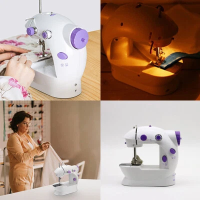 US Portable Mini Desktop Electric Sewing Machine Hand Held Household Tailor 2 Sp - Image 1 of 4