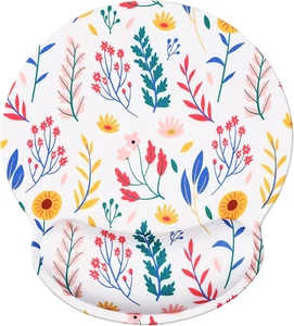 Alfombrilla de ratón con soporte para muñeca, espuma viscoelástica ergonómica, base antideslizante, 25x23 cm - Imagen 1 de 12