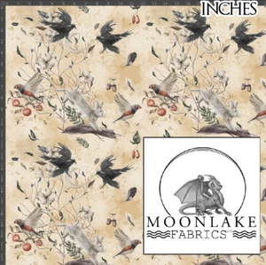 Spring crow hares and birds 100% Quality Cotton Poplin Fabric * Exclusive * - Picture 1 of 2