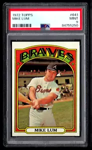 1972 Topps #641 MIKE LUM Atlanta Braves PSA 9 MINT RARE CARD! - Picture 1 of 2