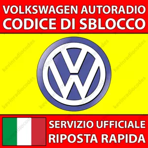 ✅VOLKSWAGEN RADIO CODICE DI SBLOCCO BEETLE CADDY FOX SCIROCCO SHARAN TOUAREG✅ - Foto 1 di 4