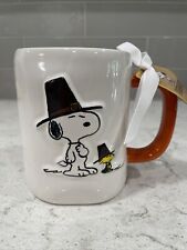 THANKFUL FOR YOU Rae Dunn X Peanuts Snoopy Thanksgiving Mug Pilgrim Pumpkin 2023