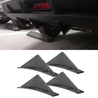 Difusor divisor de labios parachoques trasero 4 aletas de tiburón fibra de carbono para Hyundai Elantra Foto 1 de 4