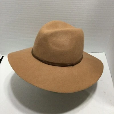 Sombrero Fedora Vintage Unisex Bronceado Sólido Estilo Panamá con Banda de Cuero Foto 1 de 4
