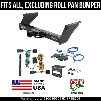 For 95-01 Dodge Ram 1500 Trailer Hitch w/ 5 Pin Wiring Excl roll pan bmpr Curt - Image 1 of 4
