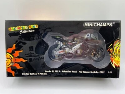 1:12 HONDA RC211V VALENTINO ROSSI PRE SEASON TEST BIKE 2002 - MINICHAMPS 1/12 - Immagine 1 di 4