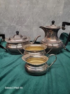 SILBER TELLER TEE & KAFFEESERVICE ENGLAND um 1890 ZIERLICHES DESIGN SHEFFIELD - Bild 1 von 5
