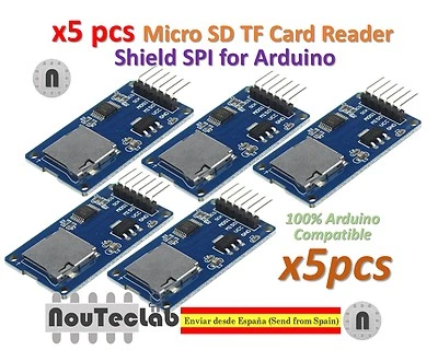 5pcs Micro SD Storage Board TF Card Reader Memory Shield Module SPI for Arduino - Image 1 of 4