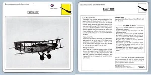 Fairey IIIF - Recon. & Obs - Warplanes Collectors Club Card - Picture 1 of 1