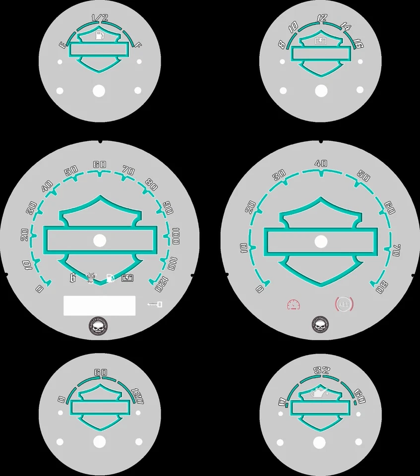 Harley Davidson ST Glide, FLTRX Road Glide placa frontal personalizada 2005-2013 HD verde azulado Foto 1 de 1