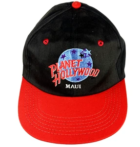 Sombrero Planet Hollywood Maui Hawaii SnapBack Blue Planet Red Bill - Imagen 1 de 3