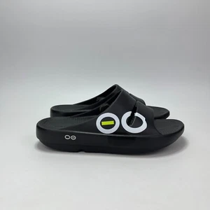 Oofos Oolala Black Slip On Slides Open Toe Recovery Sandals Women's Size 7 - Picture 1 of 10