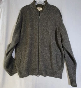 Woolrich Cardigan Sweater Mens XL Full Zip Wool Loden Heather Mock Neck 9053 - Picture 1 of 8
