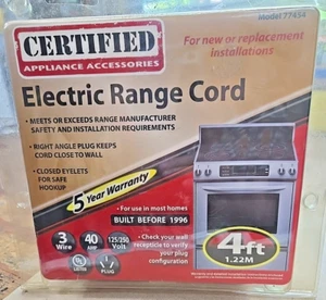 NUEVO - Accesorios para electrodomésticos certificados 4 pies 3 cables 40 amperios cable de autonomía eléctrica - Imagen 1 de 4
