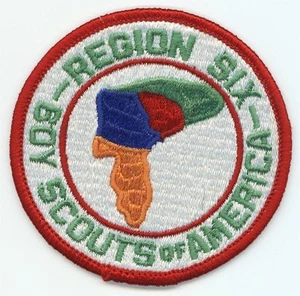 REGION PATCH - REGION SIX - FL, GA, NC, SC - PLASTIC BACK (NAT'L REPROD.) - Picture 1 of 1