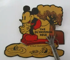 1930er MICKEY MOUSE The Ol' Schwimmloch gestanzt Walt Disney Karton Aufsteller - Bild 1 von 3