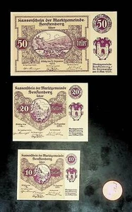 Billete luminoso Austria SENFTENBERG 50 20 10 1920/dinero de emergencia - Imagen 1 de 2