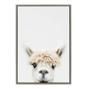 Kate and Laurel Sylvie Alpaca Bangs Framed Canvas Wall Art by Amy Peterson Ar... - Picture 1 of 7