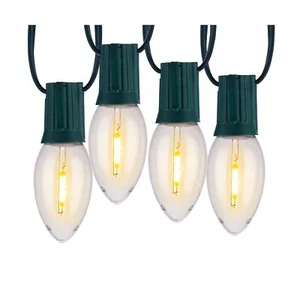 Vintage C9 LED Christmas Lights Outdoor Warm White, 50 Feet C9 String Lights ... - Picture 1 of 8