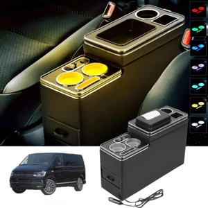 USB Mittelkonsole Staufach Storage LED Für VW T4 T5 T6 Multivan Console Opel 12V - Bild 1 von 17