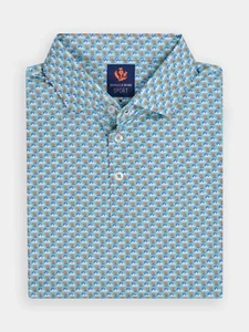 Donald Ross Mens Sport Fit ROLAND Polo - SEAGLASS Multi SZ  S, M, L, XL - Picture 1 of 3