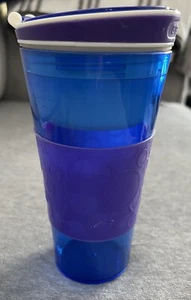 Large Blue And Purple 2 In 1 Snackeez To Go Cup. Straw Not Included - Picture 1 of 5
