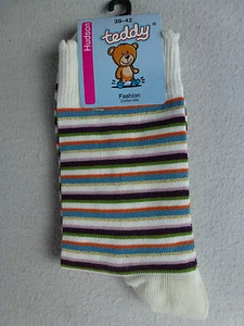 HUDSON Mädchen Kindersocken Glitzer geringelt 69% Baumwolle Gr 39-42 Wadensocken - Picture 1 of 1