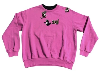 Sudadera TOP STITCH Morning Sun Kitty Cat Rosa Bordada Grandmacore Grande Foto 1 de 4