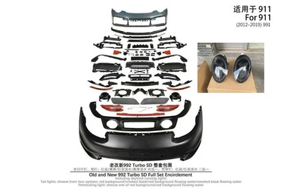 12-18 for Porsche 911 991 Upgrade to 992 Turbo S Style Body Kit Front Rear Bumpe - Image 1 of 4