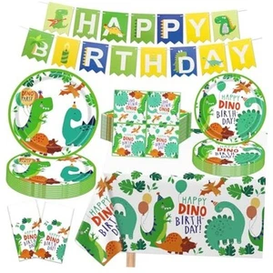 123 Pack Dinosaur Party Supplies Dino Birthday Party Decorations Set Dinosaur - Picture 1 of 7