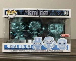 Funko Pop! Disney Haunted Mansion Phineas, Ezra, Gus Blue Chrome Target 3 Pack - Picture 1 of 6
