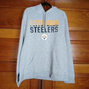 NWT Pittsburgh Steelers NFL Fade Out Gray Hoodie Sweatshirt Pullover Men's XL - Picture 1 of 4
