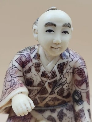 复古中国树脂手绘 Netsuke 雕像-Man Erotica — 第 1/4 张图片