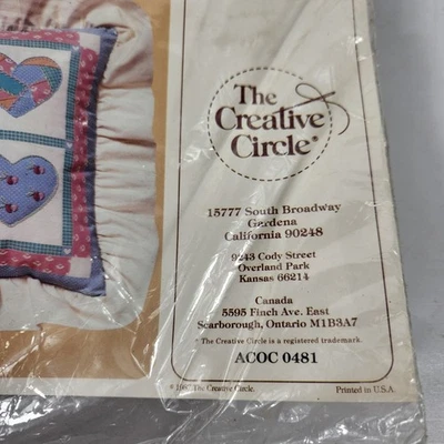 Vintage 1988 The Creative Circle Quilted Hearts Kit #0482 Sealed New Granny  - Image 1 of 4